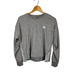 Adidas Womens Cropped Pullover Sweatshirt Athletic Athleisure Casual S Small